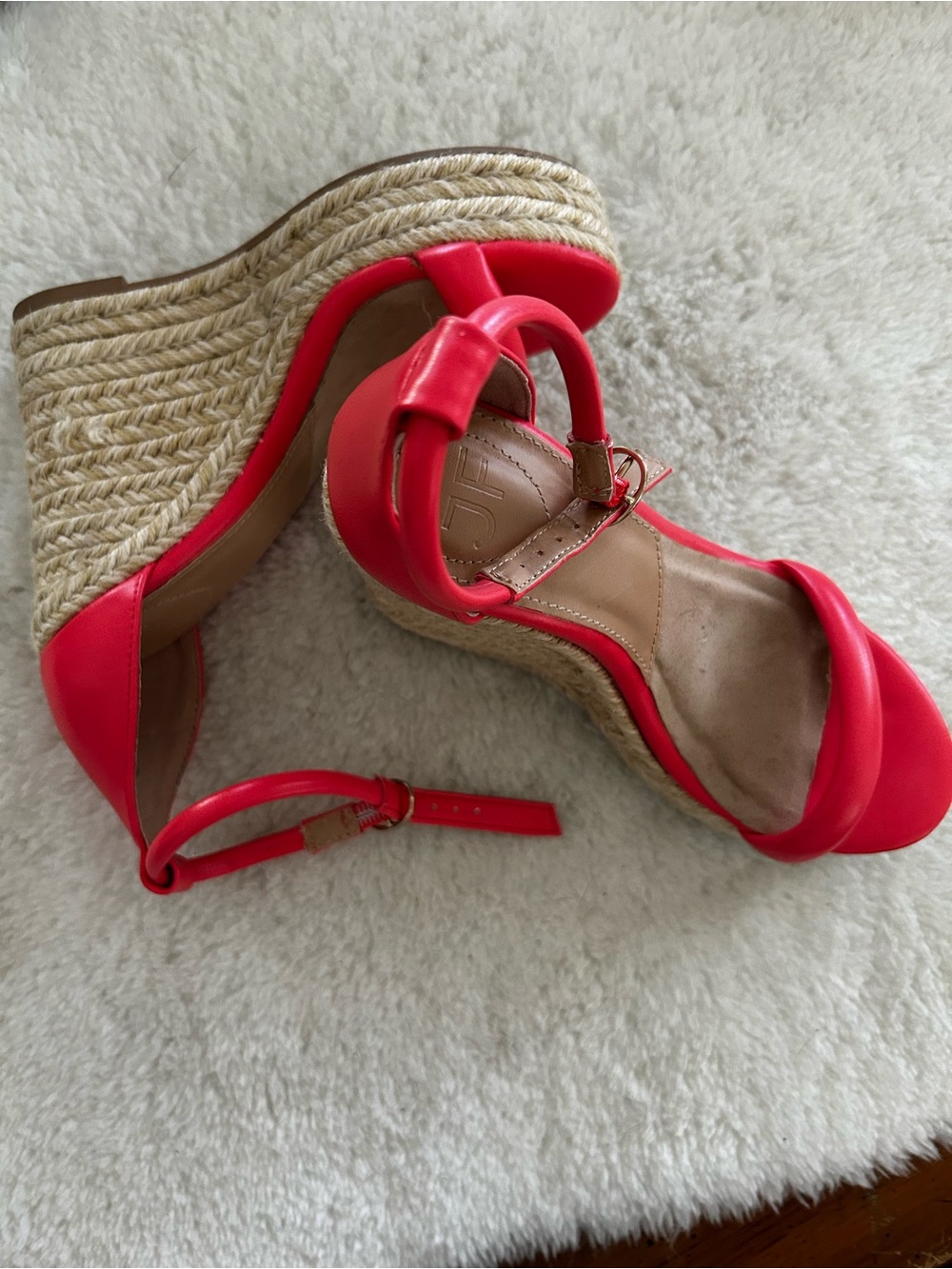JustFab Coral Espadrille Wedge Sandals with Ankle Strap